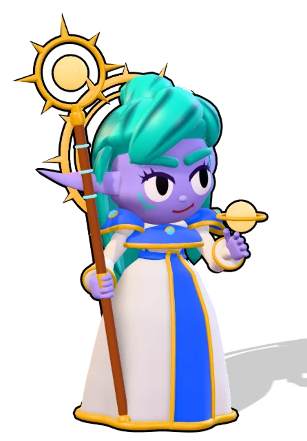 Elfa lunar con bastón